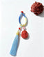 Cinnabar Nine-Tailed Fox Lucky Charm – Gradient Tassel Lucky Ornament for Love & Good Connections