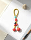Cinnabar Persimmon Ruyi Keychain Charm – Chinese Lucky Pendant for Prosperity & Good Fortune