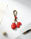 Cinnabar Fortune Cat Keychain Charm – Chinese Wealth & Blessing Amulet Pendant