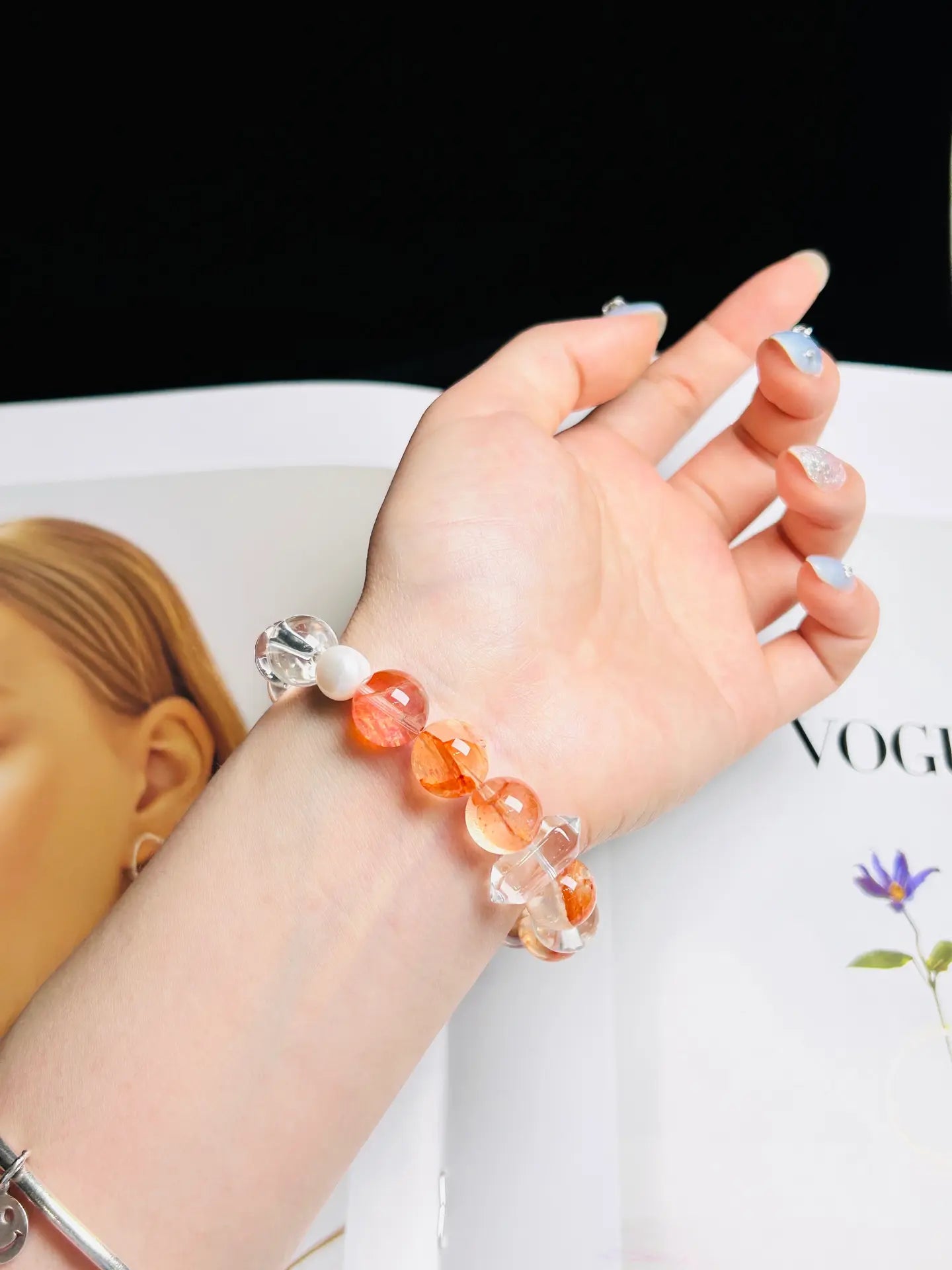 Brivys Dawn Glow Red Fire Quartz & Clear Quartz Five Element Energy Bracelet Secondary image
