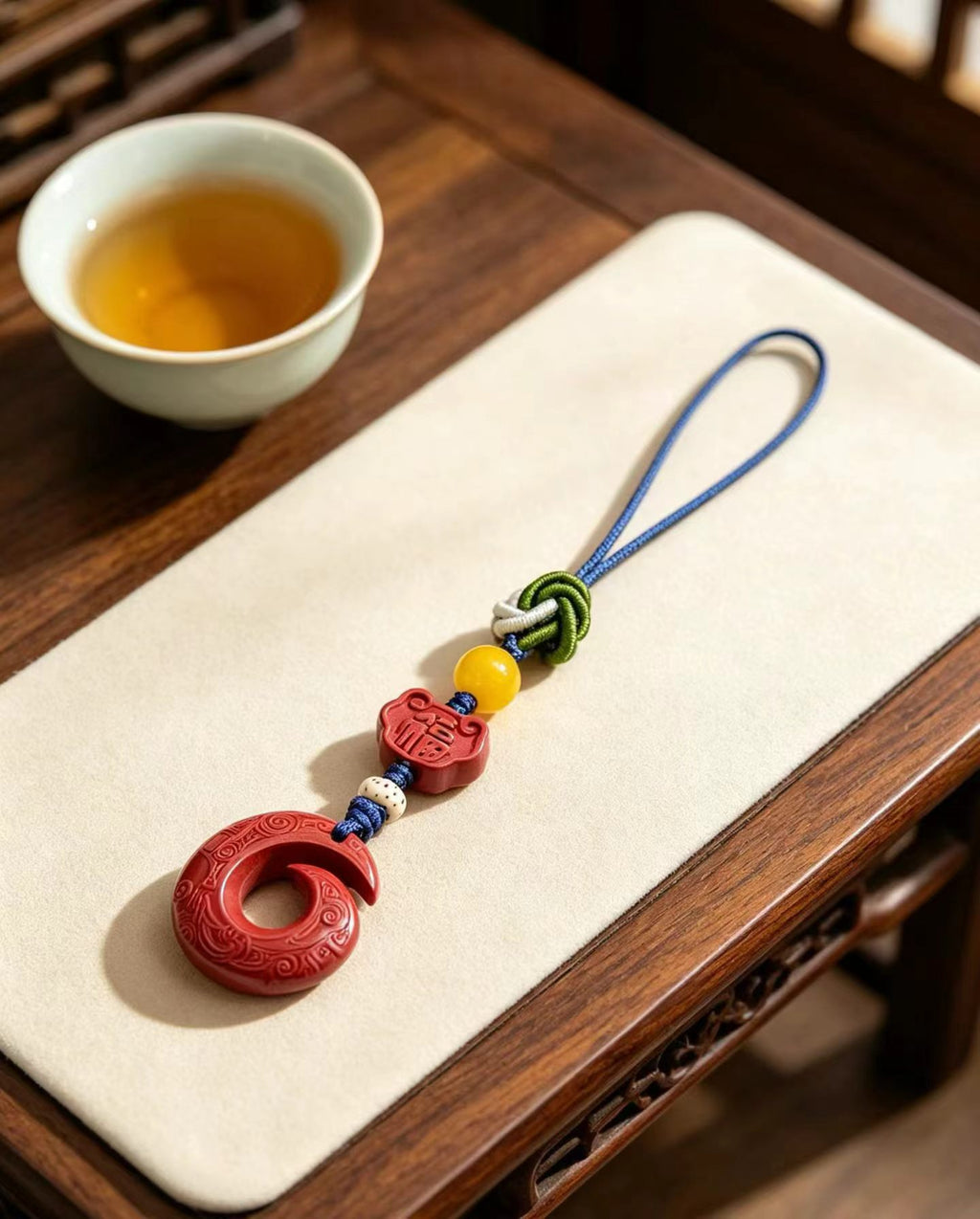 Cinnabar Turning Fortune Lucky Charm – Chinese Fu Amulet Pendant