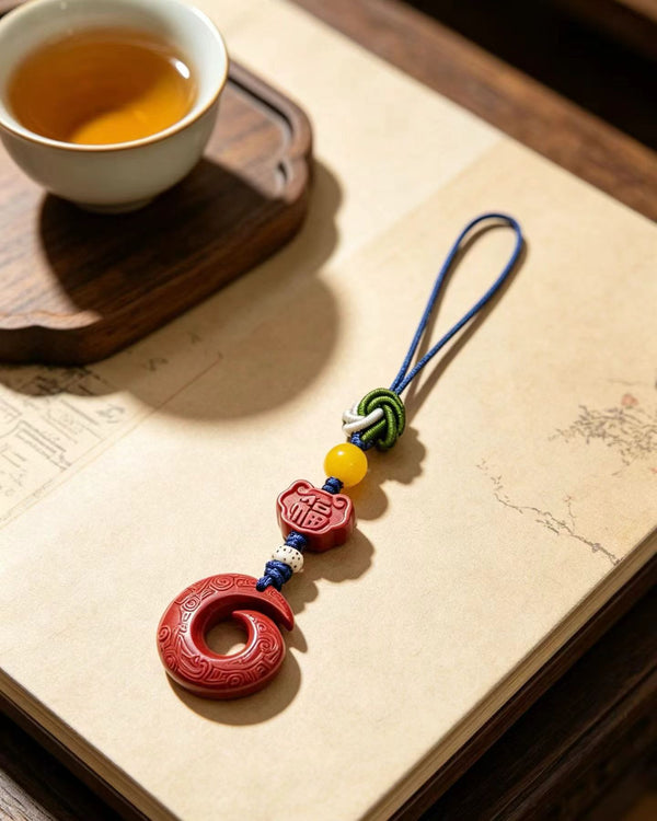 Cinnabar Turning Fortune Lucky Charm – Chinese Fu Amulet Pendant