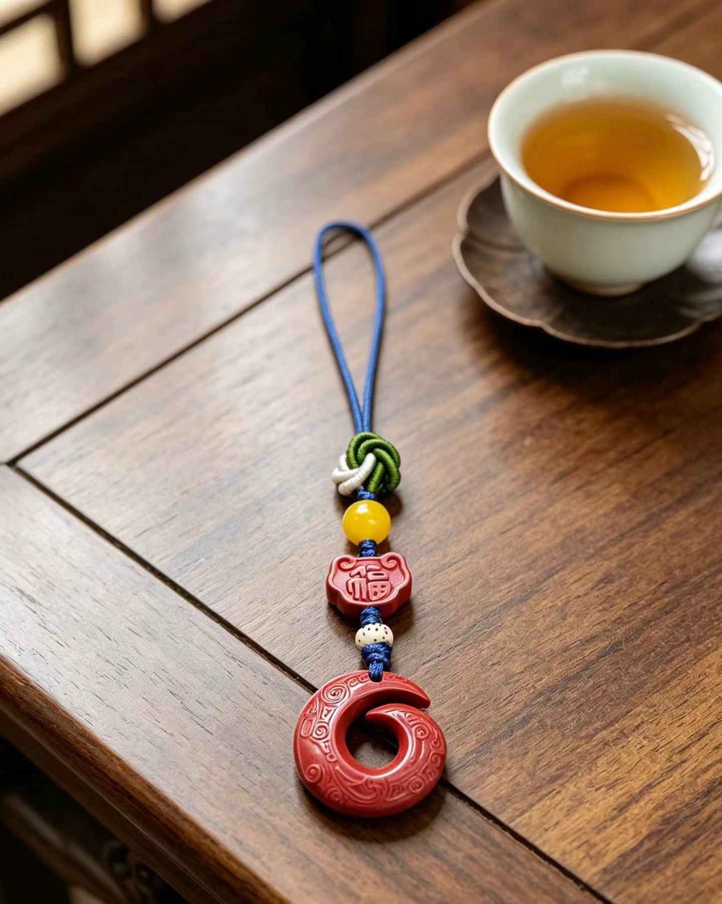 Cinnabar Turning Fortune Lucky Charm – Chinese Fu Amulet Pendant