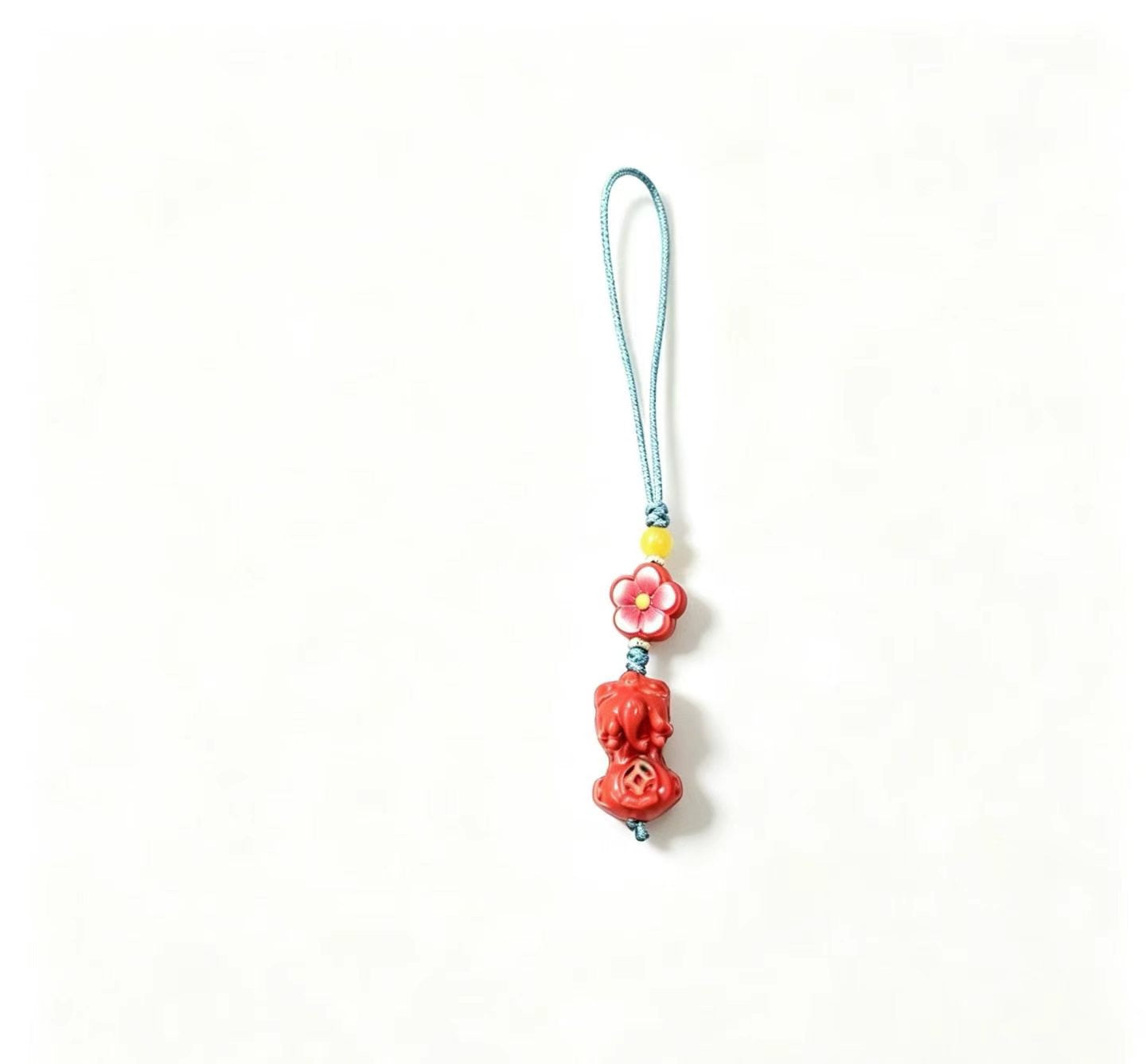 Cinnabar Pixiu Lucky Charm – Chinese Wealth Guardian Amulet Pendant