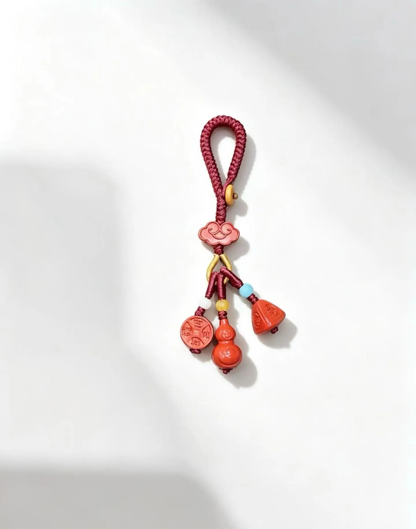 Cinnabar Gourd Lucky Charm – Handmade Chinese Knot Charm for Blessings & Good Main image