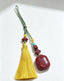 Cinnabar Peace Plaque Car Charm – Chinese Safe Travel Amulet with Golden Tassel