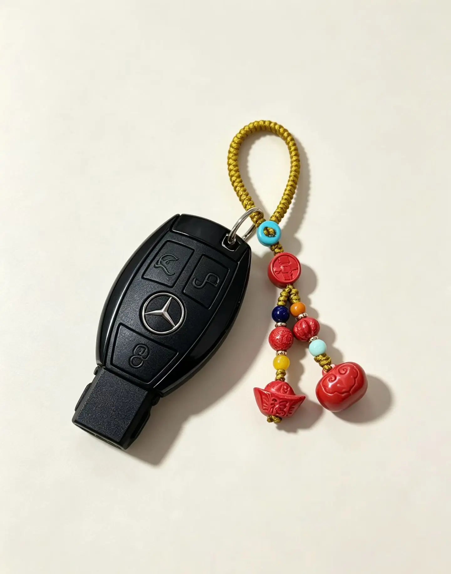 Cinnabar Persimmon Ruyi Keychain Charm – Chinese Lucky Pendant for Prosperity & Good Fortune Secondary image